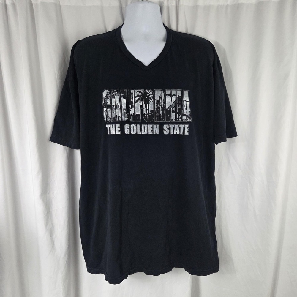 U.S. Jeans Co. Shirt Mens 2XL Black California Golden State Graphic Tee Top